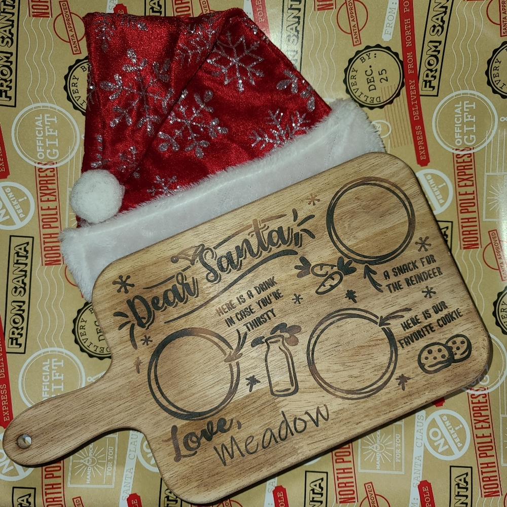 Personalized Santa's Wooden Cookie Tray